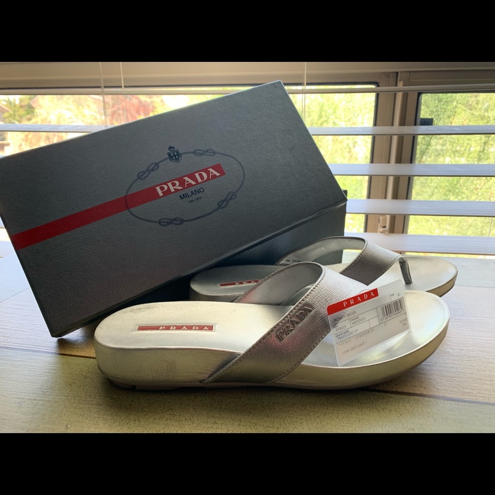 Prada Saffiano Women’s Sandals Size 9 1/2 US